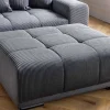 Moderner Hocker ELEGANCIA 110cm anthrazit Cord Fußhocker Sitzhocker