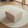 Moderner Hocker LOFT 75cm champagner beige Chenille Nosagfederung Taschenfederkern