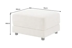 Moderner Hocker LOFT 75cm champagner beige Chenille Nosagfederung Taschenfederkern