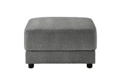 Moderner Hocker LOFT 75cm grau Vogue Velours Samt Nosagfederung Taschenfederkern