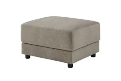 Moderner Hocker LOFT 75cm taupe Vogue Velours Samt Nosagfederung Taschenfederkern