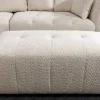 Moderner Hocker ROYAL 120cm champagner beige Bouclé Federkern Sitzhocker