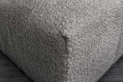 Moderner Hocker ROYAL 120cm grau Bouclé Federkern Sitzhocker Fußhocker