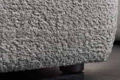 Moderner Hocker ROYAL 120cm grau Bouclé Federkern Sitzhocker Fußhocker