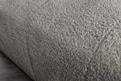 Moderner Hocker ROYAL 120cm grau Bouclé Federkern Sitzhocker Fußhocker