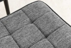 Moderner Hocker SCANDINAVIA grau Strukturstoff Metallbeine Fußhocker