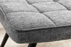 Moderner Hocker SCANDINAVIA grau Strukturstoff Metallbeine Fußhocker