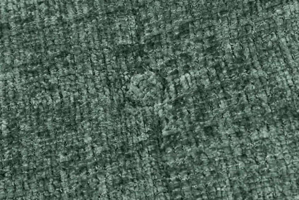 Moderner Hocker SCANDINAVIA grün Chenille Cremona Metallbeine Fußhocker