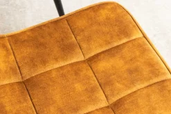 Moderner Hocker SCANDINAVIA senfgelb Samt schwarze Metallbeine Fußhocker