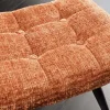 Moderner Hocker SCANDINAVIA rost braun Chenille Cremona Metallbeine Fußhocker