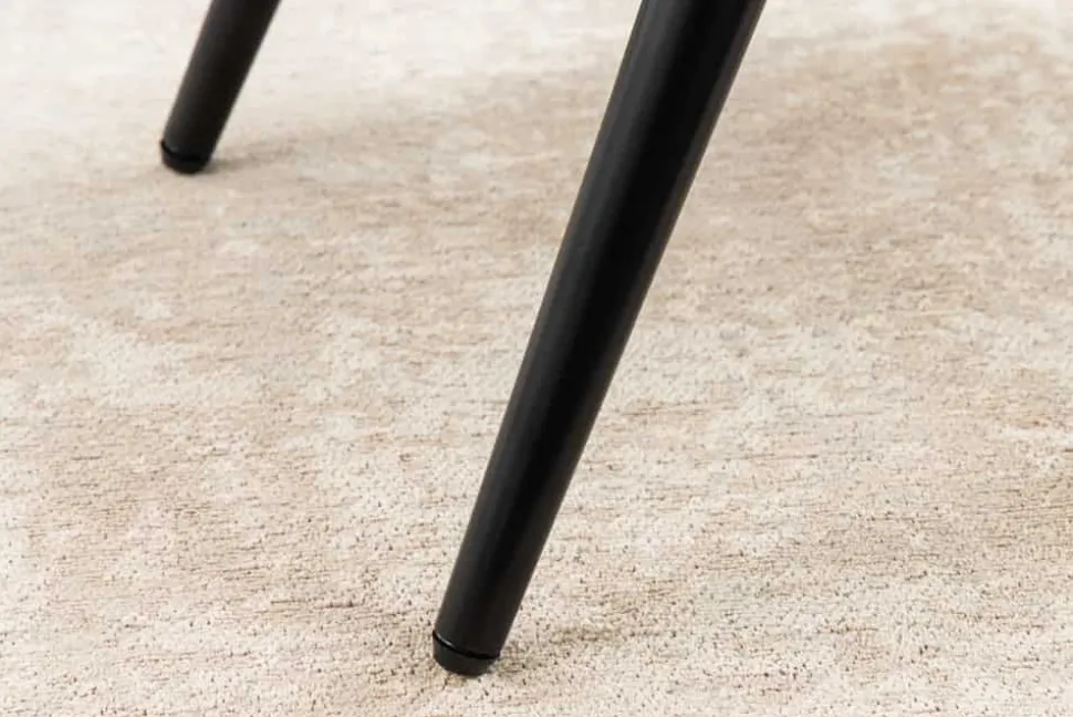 Moderner Hocker SCANDINAVIA grau Samt schwarze Metallbeine Fußhocker