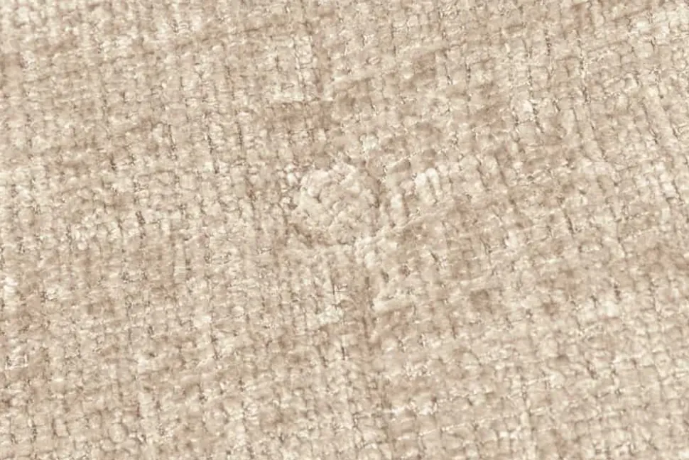 Moderner Hocker SCANDINAVIA champagner Chenille Cremona Metallbeine Fußhocker