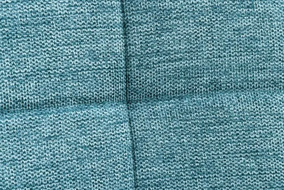 Moderner Hocker SCANDINAVIA blau Strukturstoff Massivholz-Beine Fußhocker