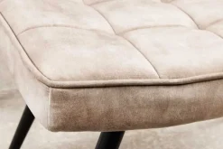 Moderner Hocker SCANDINAVIA champagner beige Samt schwarze Metallbeine Fußhocker