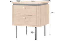 Moderner Nachttisch ATELIER 55cm Eiche Beistelltisch mit Schubladen