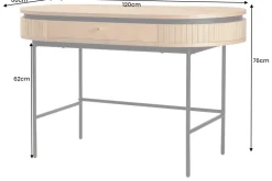 Moderner Schreibtisch ATELIER 120cm natur Eiche Konsolentisch schwarz mit Schublade