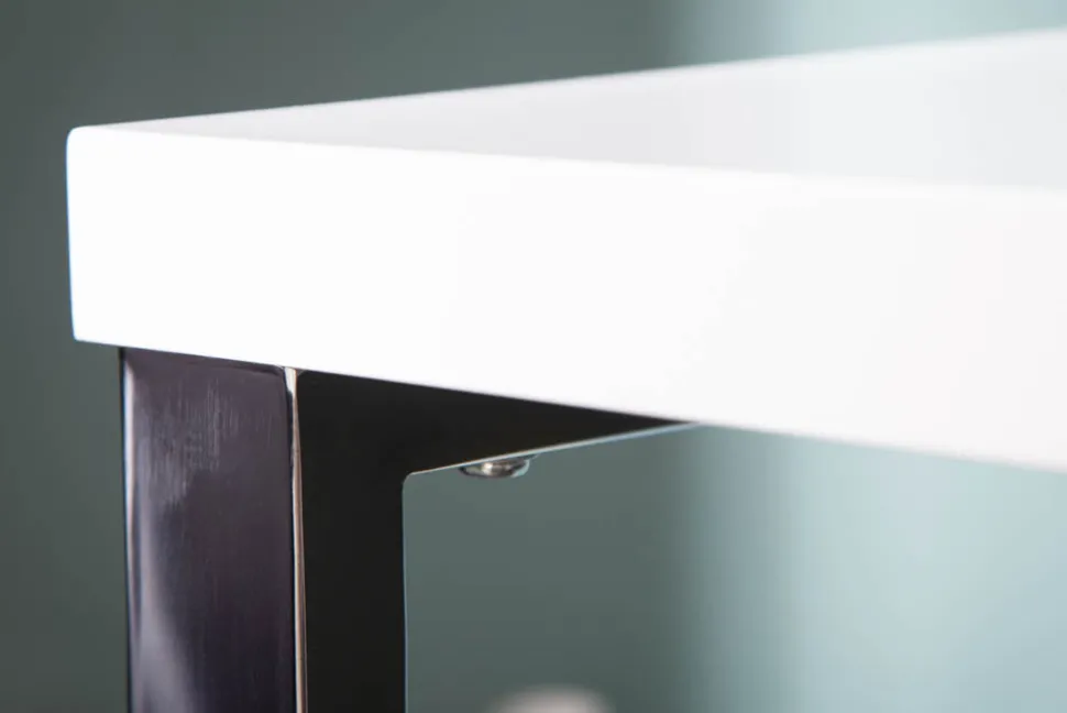 Moderner Schreibtisch WHITE DESK 120cm weiß Hochglanz Bürotisch