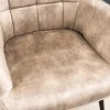 Moderner Sessel SCANDINAVIA champagner beige Samt schwarze Metallbeine mit Armlehne