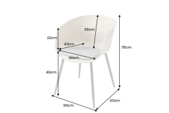 Moderner Stuhl DESIGNO grau Kunststoff Gartenstuhl mit Armlehnen Indoor Outdoor