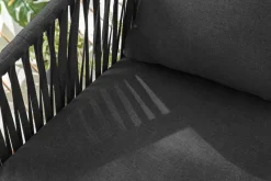 Moderner Stuhl ROPE anthrazit Metall Gartensessel inkl. Kissen In- und Outdoor