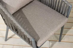 Moderner Stuhl ROPE beige anthrazit Aluminium Gartensessel inkl. Kissen In- und Outdoor