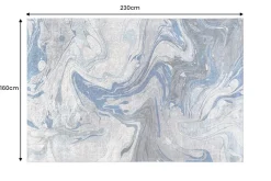 Moderner Teppich ART RUGS 230x160cm grau blau weiß Flachgewebe Indoor