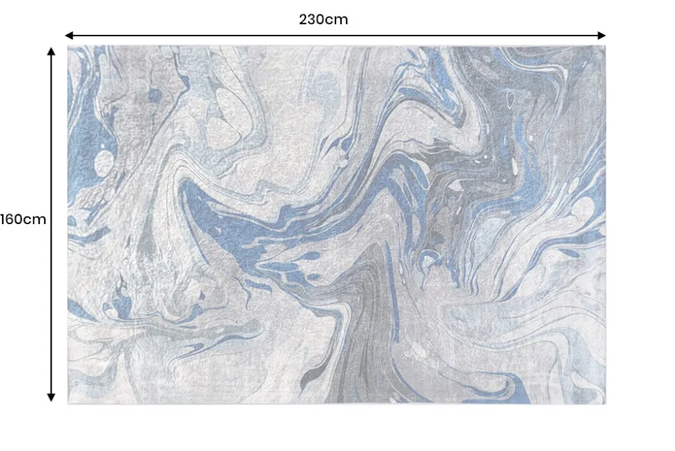 Moderner Teppich ART RUGS 230x160cm grau blau weiß Flachgewebe Indoor