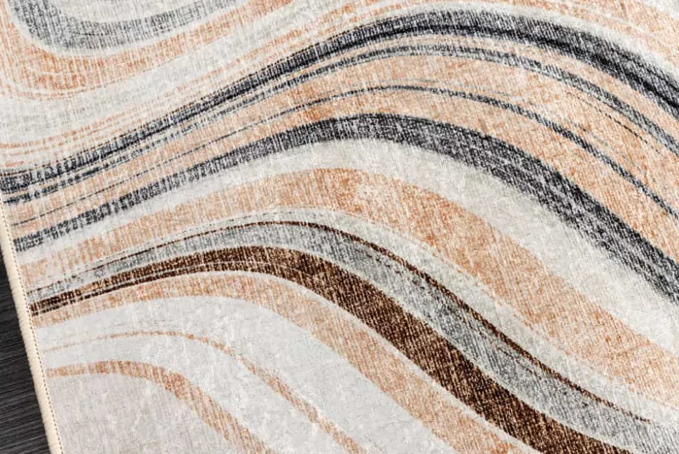 Moderner Teppich EARTH 230x160cm beige grau multicolor Flachgewebe Indoor-Teppich