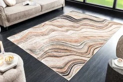Moderner Teppich EARTH 230x160cm beige grau multicolor Flachgewebe Indoor-Teppich