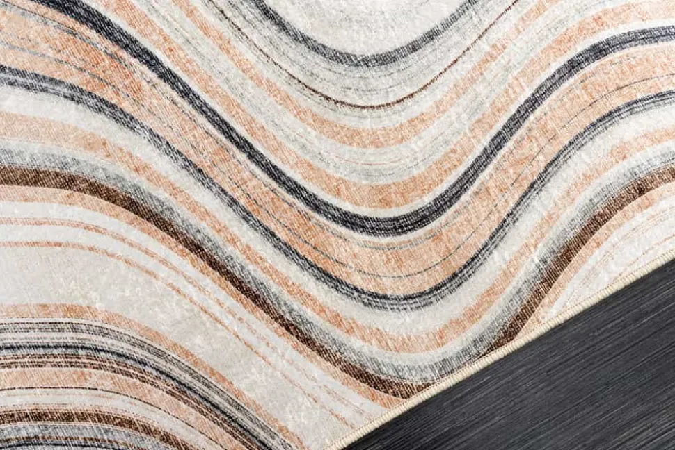 Moderner Teppich EARTH 230x160cm beige grau multicolor Flachgewebe Indoor-Teppich