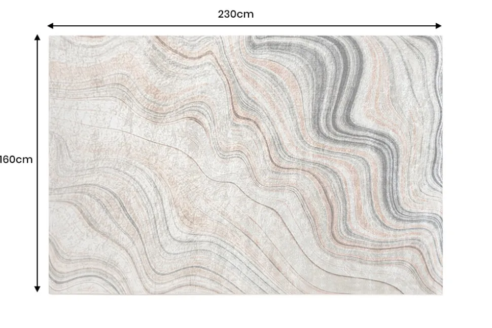 Moderner Teppich EARTH 230x160cm beige grau multicolor Flachgewebe Indoor-Teppich
