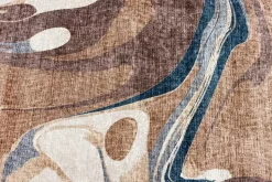Moderner Teppich EARTH 230x160cm braun beige blau Flachgewebe Indoor