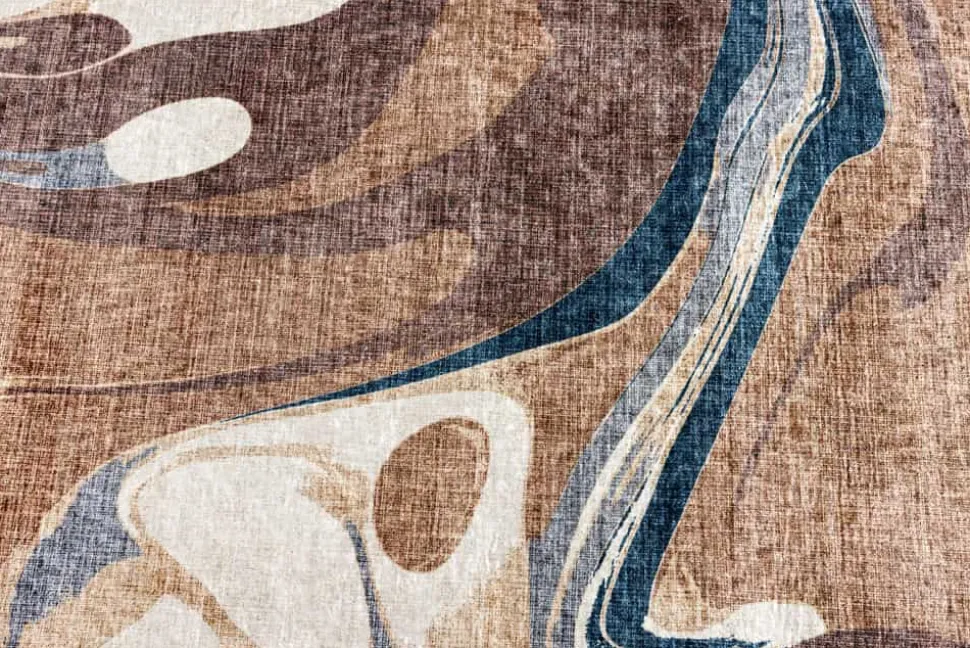 Moderner Teppich EARTH 230x160cm braun beige blau Flachgewebe Indoor