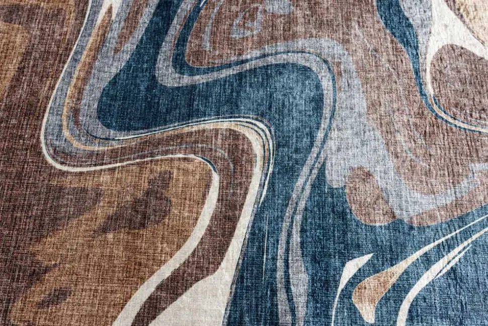 Moderner Teppich EARTH 230x160cm braun beige blau Flachgewebe Indoor
