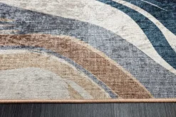 Moderner Teppich EARTH 230x160cm braun beige blau Flachgewebe Indoor