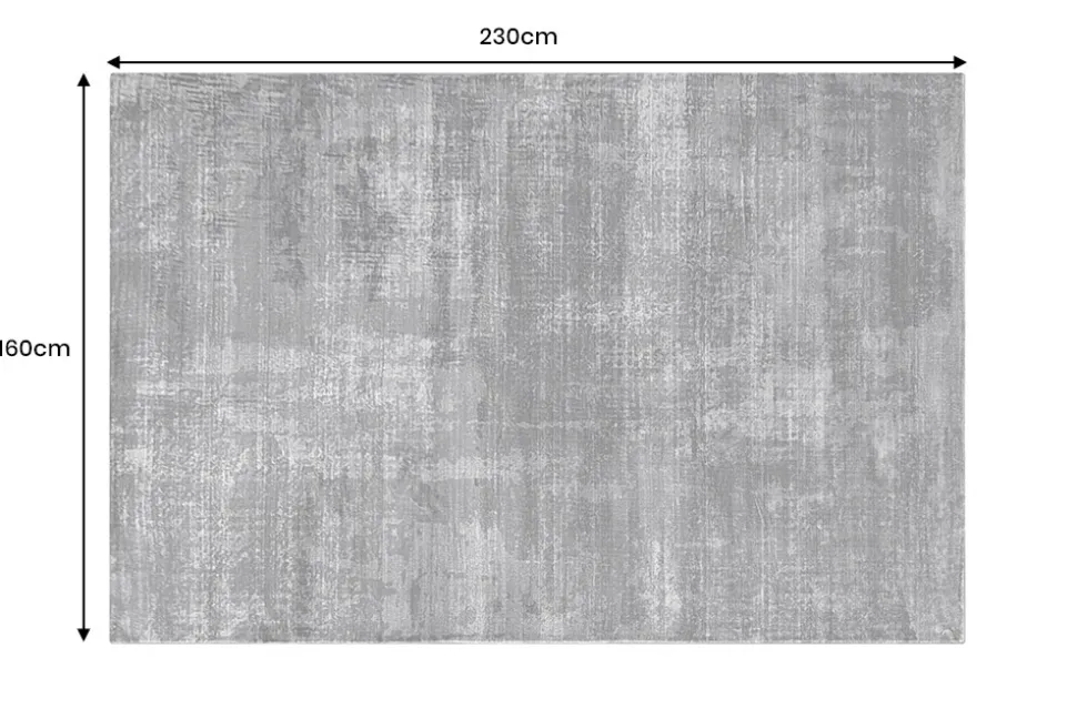 Moderner Teppich SOFT TOUCH 230x160cm grau Kurzflor Indoor-Teppich