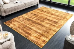 Moderner Teppich SOFT TOUCH 230x160cm senfgelb gold Kurzflor Indoor-Teppich