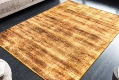 Moderner Teppich SOFT TOUCH 230x160cm senfgelb gold Kurzflor Indoor-Teppich