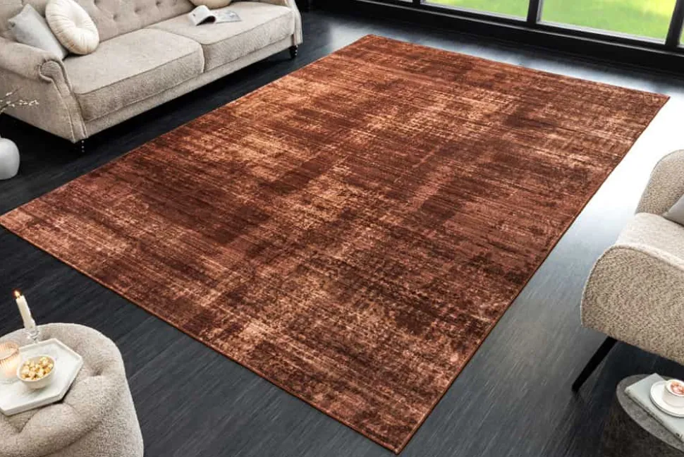 Moderner Teppich SOFT TOUCH 230x160cm kupfer braun Kurzflor Indoor-Teppich