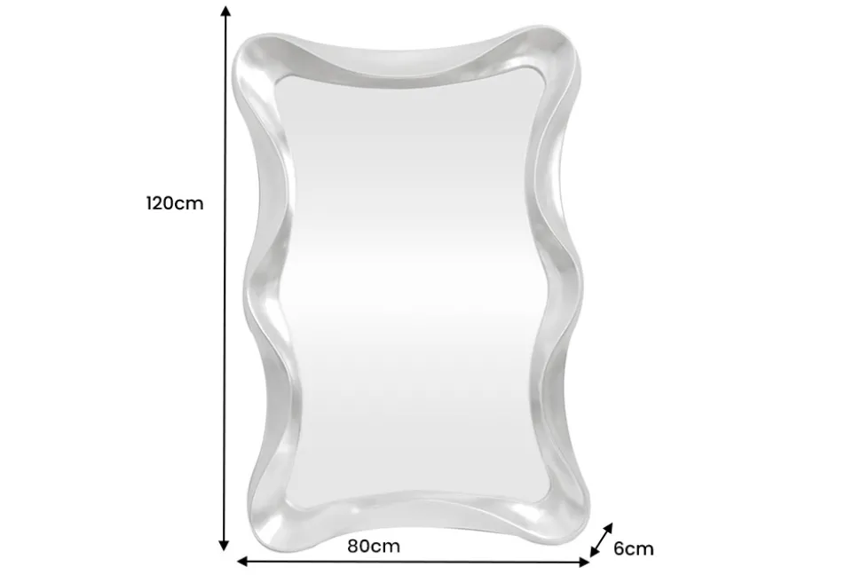 Moderner Wandspiegel ALICE 120cm silber variabel aufhängbar