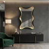 Moderner Wandspiegel ALICE 120cm gold schwarz variabel aufhängbar