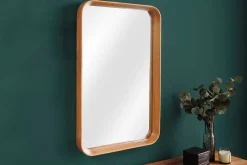 Moderner Wandspiegel AMSTERDAM 80cm natur Eiche Massivholz handmade