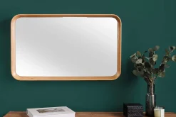 Moderner Wandspiegel AMSTERDAM 80cm natur Eiche Massivholz handmade