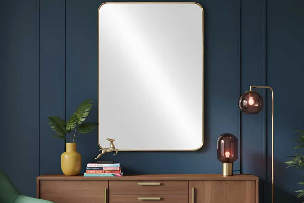 Moderner Wandspiegel AMSTERDAM 100cm gold Aluminium