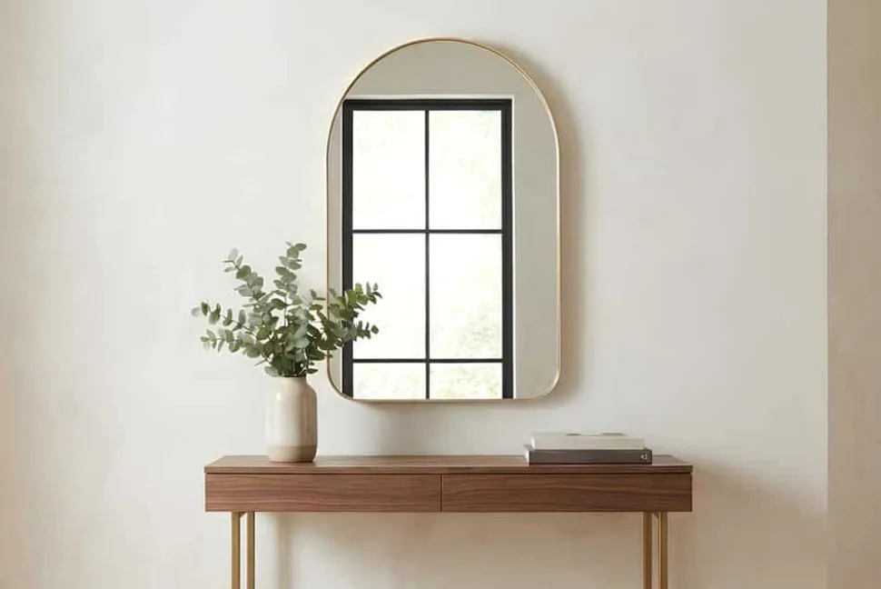 Moderner Wandspiegel ARCA 90cm gold Aluminium