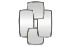 Moderner Wandspiegel QUADRA 90cm silber variabel aufhängbar vier Spiegel
