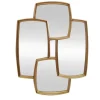 Moderner Wandspiegel QUADRA 90cm gold variabel aufhängbar vier Spiegel
