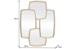 Moderner Wandspiegel QUADRA 90cm gold variabel aufhängbar vier Spiegel
