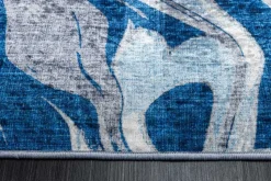 Moderner XXL Teppich ART RUGS 350x240cm grau blau weiß Flachgewebe Indoor
