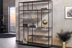 Modernes Bücherregal SLIM LINE 185x135cm graphit Metallgestell